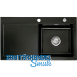 SYSTEMCERAM Einbausp�le Mera 90, 900 x 510 mm �1,5% Tt. links, Nigra