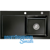 SYSTEMCERAM Einbausp�le Mera 90, 900 x 510 mm �1,5% Tt. links, Nero Excenter
