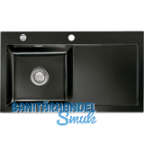 SYSTEMCERAM Einbausp�le Mera 90, 900 x 510 mm Tt. rechts, Nero