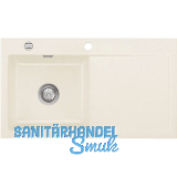 SYSTEMCERAM Einbausp�le Mera 90, 900 x 510 mm Tt. rechts, Jasmin Exzenter