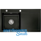 SYSTEMCERAM Einbausp�le Mera 90, 900 x 510 mm Tt. rechts, Nigra Exzenter