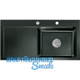 SYSTEMCERAM Einbausp�le Mera 100 SL, 1000 x 510 mm TT. links, Nero Exzenter