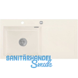 SYSTEMCERAM Einbausp�le Mera 100 SL, 1000 x 510 mm TT. rechts, Magnolie Exzenter