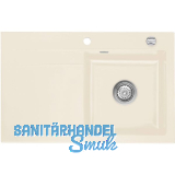 SYSTEMCERAM Einbausp�le Stema 80, 800 x 510 mm �1,5% Tropfteil links, Magnolie