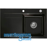 SYSTEMCERAM Einbausp�le Stema 80, 800 x 510 mm �1,5% Tropfteil links, Nero