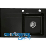 SYSTEMCERAM Einbausp�le Stema 80, 800 x 510 mm �1,5% Tropfteil links, Nigra