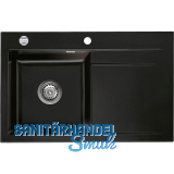 SYSTEMCERAM Einbausp�le Stema 80 Excenter 800 x 510 mm Tropfteil rechts, Nero