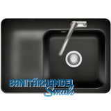 SYSTEMCERAM Einbausp�le Juna 75, 750 x 510 mm Tt. links, Nero