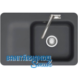 SYSTEMCERAM Einbausp�le Juna 75, 750 x 510 mm Tt. links, Schiefer