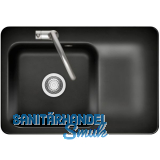 SYSTEMCERAM Einbausp�le Juna 75, 750 x 510 mm Tt. rechts, Nero