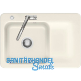 SYSTEMCERAM Einbausp�le Juna 75 Excenter, 750 x 510 mm Tt. rechts, Magnolie