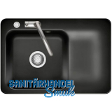 SYSTEMCERAM Einbausp�le Juna 75 Excenter, 750 x 510 mm Tt. rechts, Nero