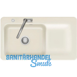 SYSTEMCERAM Einbausp�le Juna 90 Excenter, 900 x 510 mm Tt. rechts, Magnolie