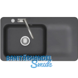 SYSTEMCERAM Einbausp�le Juna 90 Excenter, 900 x 510 mm Tt. rechts, Schiefer