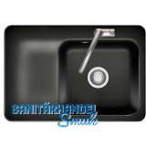 SYSTEMCERAM fl�chenb�ndige Sp�le Juna 75 F, 726 x 486 mm Tt. links, Nero