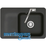 SYSTEMCERAM fl�chenb�ndige Sp�le Juna 75 F, 726 x 486 mm Tt. links, Nigra