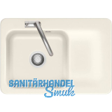 SYSTEMCERAM fl�chenb�ndige Sp�le Juna 75 F, 726 x 486 mm Tt. rechts, Magnolie