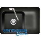 SYSTEMCERAM fl�chenb�ndige Sp�le Juna 75 F, 726 x 486 mm Tt. rechts, Nero