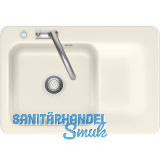 SYSTEMCERAM fl�chenb�ndige Sp�le Juna 75 F Excenter Tt. rechts, Magnolie