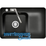 SYSTEMCERAM fl�chenb�ndige Sp�le Juna 75 F Excenter Tt. rechts, Nero