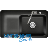 SYSTEMCERAM fl�chenb�ndige Sp�le Juna 90 F Excenter Tt. links, Nero