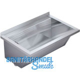 KWC Wand-Ausgussbecken CA210/7N Ablauf links, Edelstahl