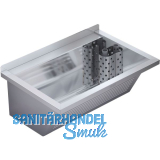 KWC Wand-Ausgussbecken CA210/2N Ablauf rechts, Edelstahl