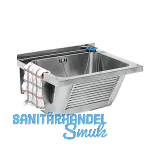 KWC Wand-Ausgussbecken LTJ500 Ablauf mittig, Edelstahl