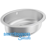 KWC 2D-Waschtisch Rondo 450-O, Edelstahl Seidenmatt, 510 x 390