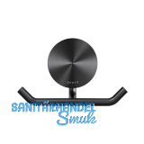 GEESA Handtuchhaken doppelt Opal Metallfinish Schwarz geb�rstet