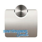 GEESA WC-Papierhalter Opal mit Abdeckung, Metallfinish Edelstahl geb�rstet