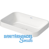 DURAVIT Aufsatzwaschtisch Happy D.2 Plus 60 ohne Hahnlochbank, Wei�
