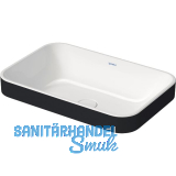DURAVIT Aufsatzwaschtisch Happy D.2 Plus 60 ohne Hahnlochbank, Wei�/Anthr. matt