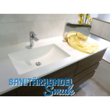 MARLAN Schrankwaschtisch Adonis 100 Becken mittig, Wei� matt