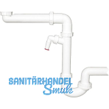 Raumspar-Siphon HL126SR DN40x6/4" + DN50 mit Kugelgelenk, Waschger�te-Anschluss