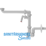 SOLIDO 5/4" x 32 mm Raumspar-M�belsiphon HL137N-WM mit Waschmaschinenanschluss