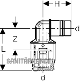 Geberit PushFit Winkel d 16mm