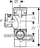 Geberit Silent-PP Eckabzw. 110/110/75 re